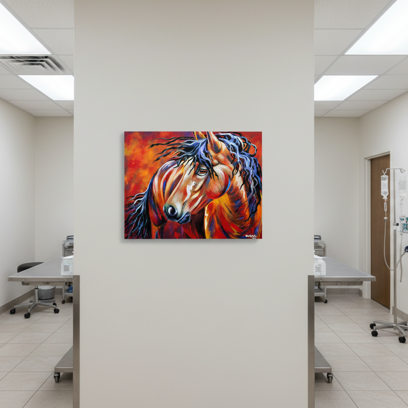 Fire Horse Acrylic on Canvas 16" x 20"