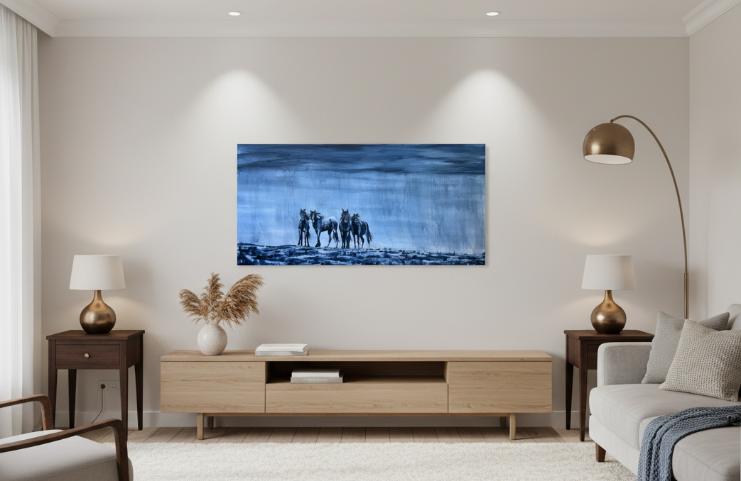 Together Alone Arcrylic on Canvas 14″ x 30″