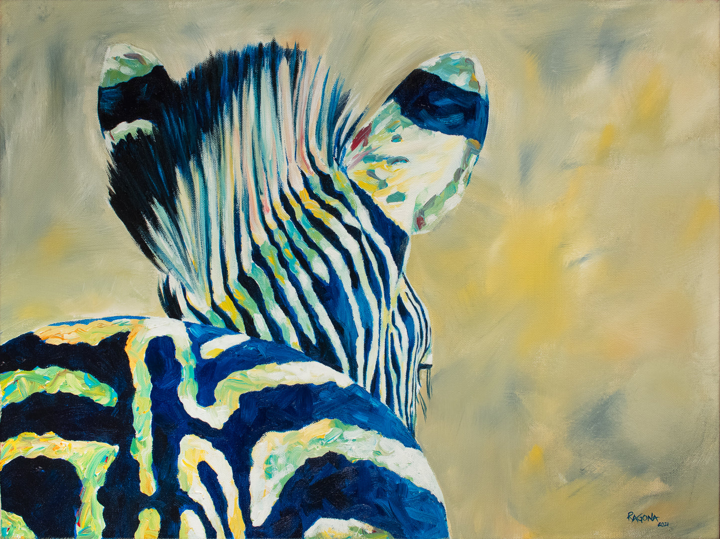 Stripes Oil on Canvas Giclee 14″ x 16″
