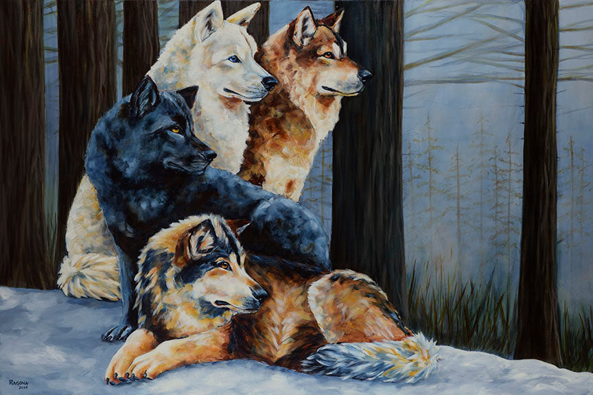 Pack Strength Oil On Canvas Giclee 20" x 20"