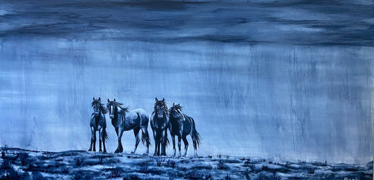 Together Alone Arcrylic on Canvas Giclee 14″ x 30″