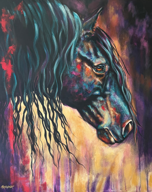 Hidden Colors of Midnight Acrylic on Canvas 24"x30"
