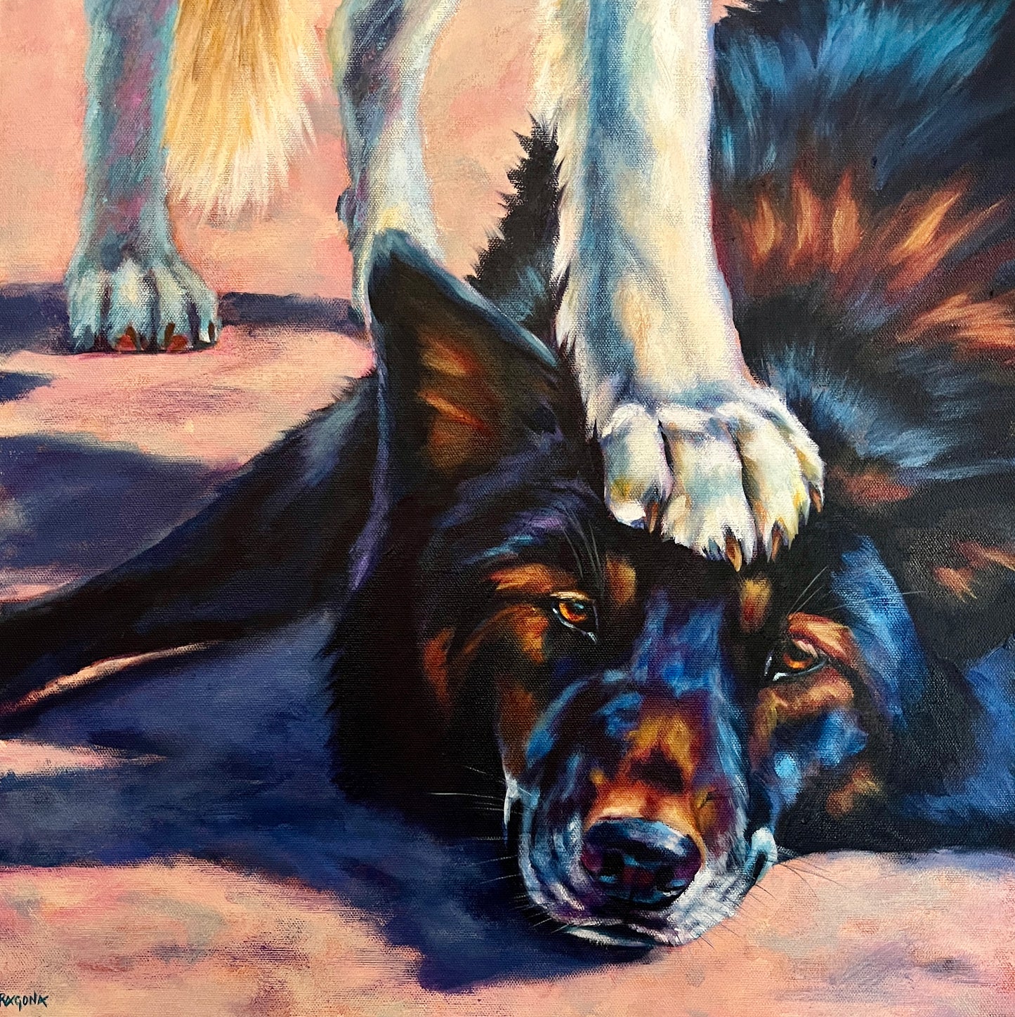 Mock Battle II  Oil on Canvas 20"x20"
