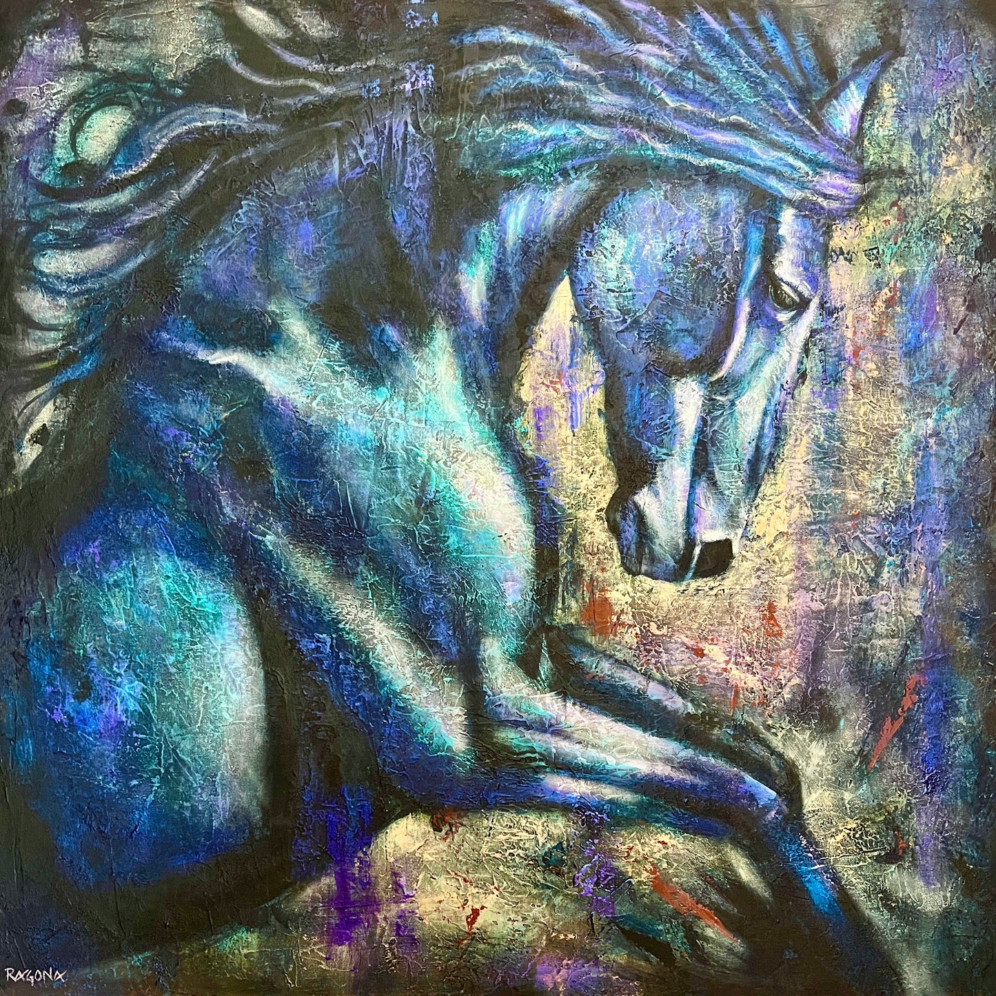 Prism Leap Acrylic on Textured Canvas 36"x36"