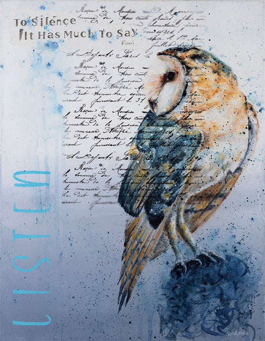 Listen Oil On Canvas Giclee 14" x 16"